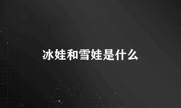 冰娃和雪娃是什么