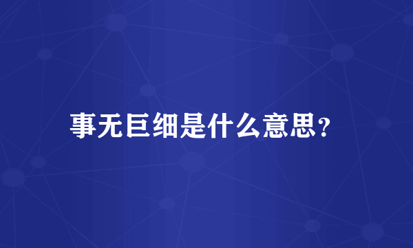 事无巨细是什么意思？