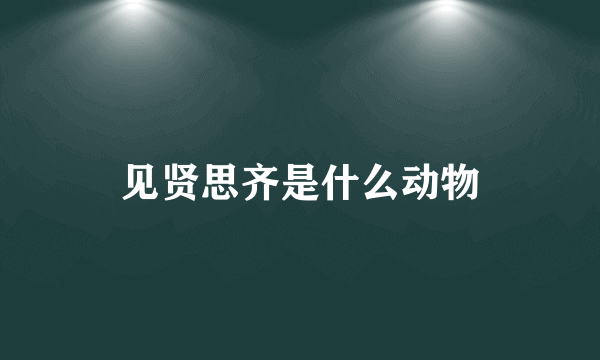 见贤思齐是什么动物