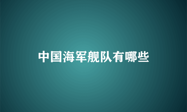 中国海军舰队有哪些