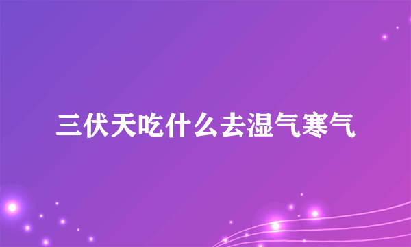 三伏天吃什么去湿气寒气