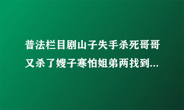 普法栏目剧山子失手杀死哥哥又杀了嫂子寒怕姐弟两找到证据是哪段剧情？