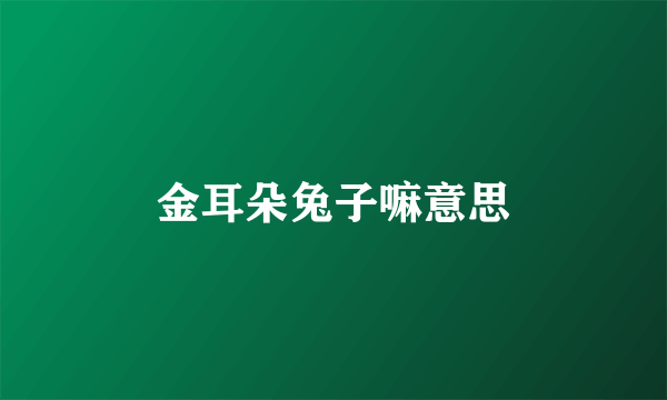 金耳朵兔子嘛意思