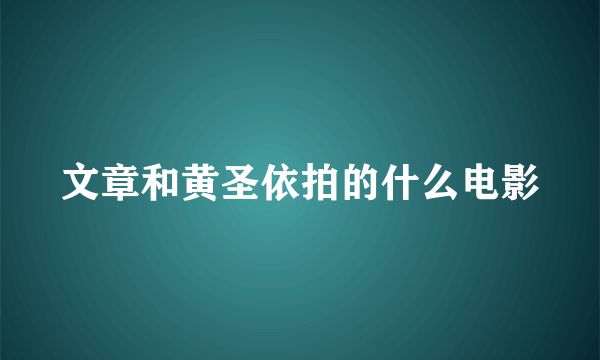 文章和黄圣依拍的什么电影