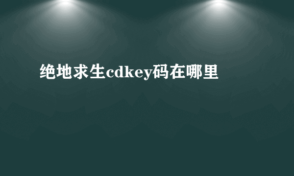 绝地求生cdkey码在哪里