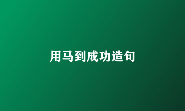 用马到成功造句