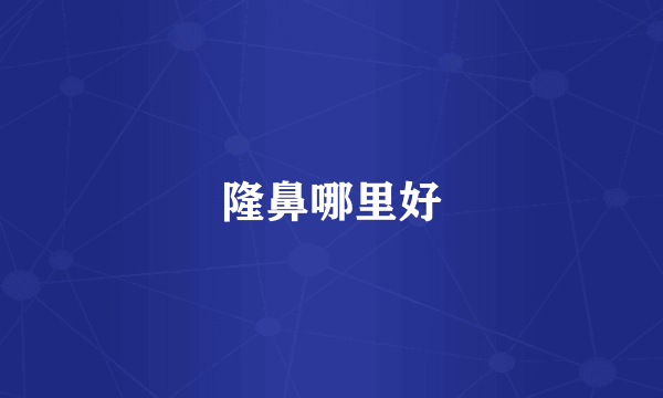 隆鼻哪里好