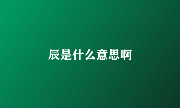 辰是什么意思啊