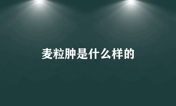 麦粒肿是什么样的