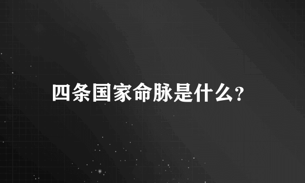 四条国家命脉是什么？
