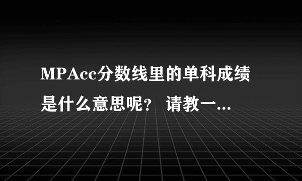 MPAcc分数线里的单科成绩是什么意思呢？ 请教一下。分数线里面写着总分330，英语46，单科92  不太明白这个单科是指什么？  还有，MPAcc的2010年10月在职，应该考几门呢？