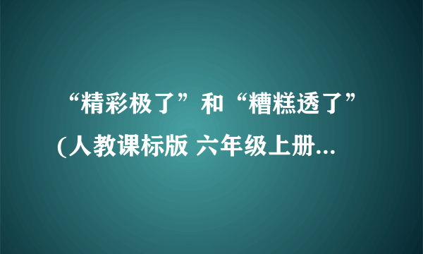 “精彩极了”和“糟糕透了”(人教课标版 六年级上册教学课件)