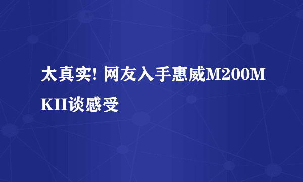 太真实! 网友入手惠威M200MKII谈感受