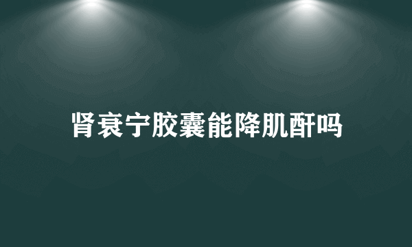 肾衰宁胶囊能降肌酐吗