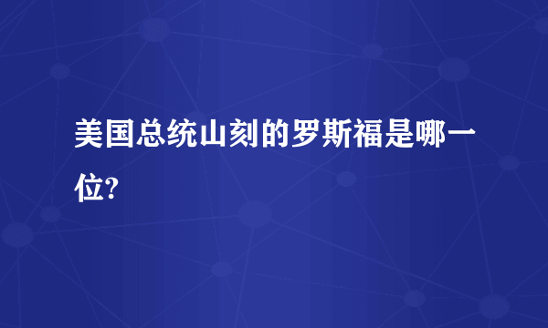 美国总统山刻的罗斯福是哪一位?