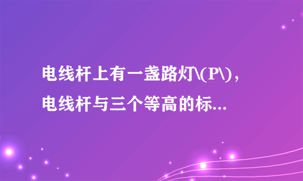 电线杆上有一盏路灯\(P\)，电线杆与三个等高的标杆整齐划一地排列在马路的一侧，\(AB\)、\(CD\)、\(EF\)是三个标杆，相邻的两个标杆之间的距离都是\(2m\)，已知\(AB\)、\(CD\)在灯光下的影长分别为\(BM=1.6m\)，\(DN=0.6m\)   \((1)\)请画出路灯\(P\)的位置和标杆\(EF\)在路灯灯光下的影子； \((2)\)求出标杆\(EF\)的影长．