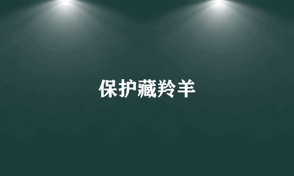 保护藏羚羊