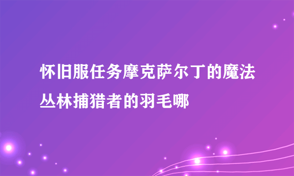 怀旧服任务摩克萨尔丁的魔法丛林捕猎者的羽毛哪