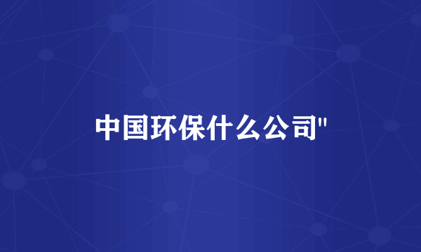 中国环保什么公司