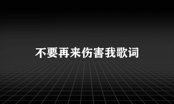 不要再来伤害我歌词