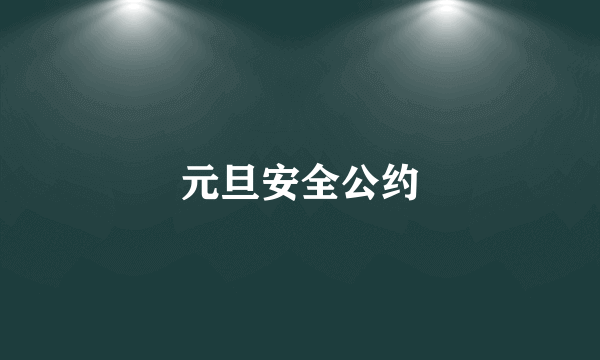 元旦安全公约