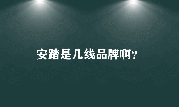 安踏是几线品牌啊？