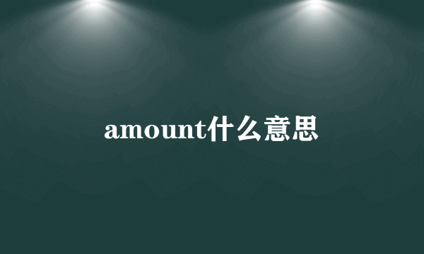 amount什么意思