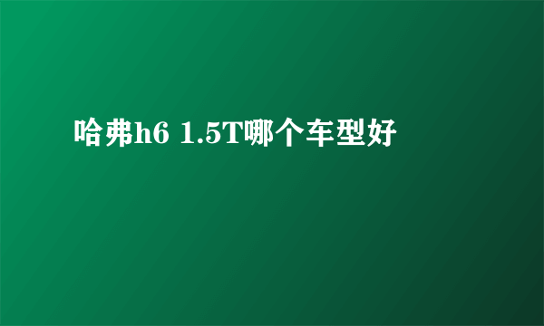哈弗h6 1.5T哪个车型好