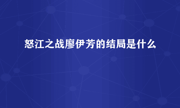 怒江之战廖伊芳的结局是什么