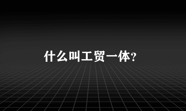 什么叫工贸一体？