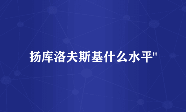 扬库洛夫斯基什么水平