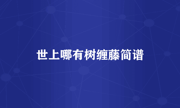 世上哪有树缠藤简谱