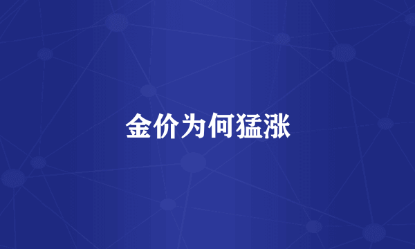 金价为何猛涨