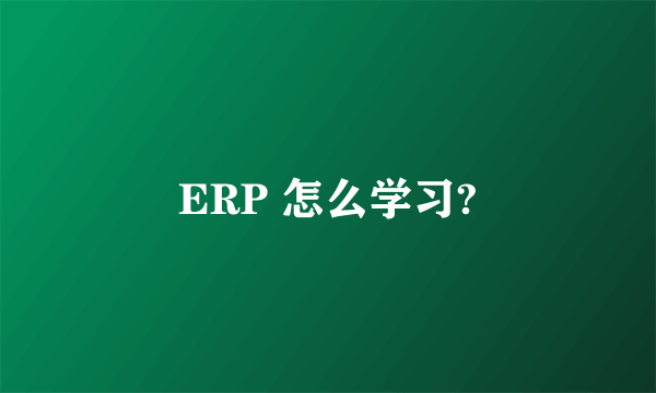 ERP 怎么学习?