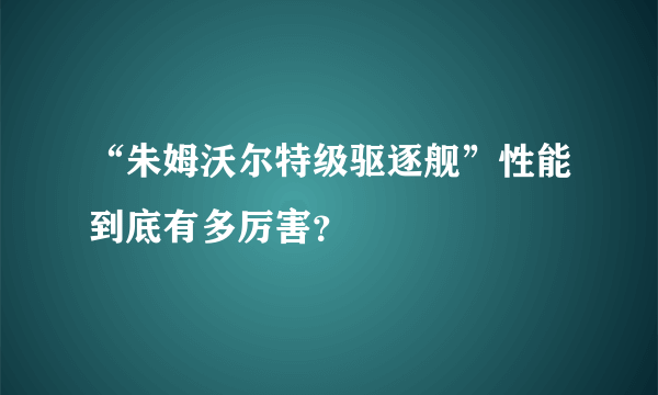 “朱姆沃尔特级驱逐舰”性能到底有多厉害？
