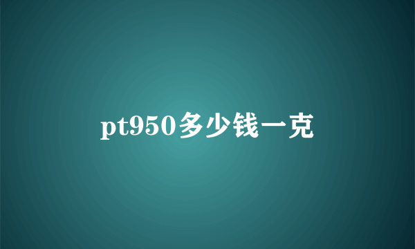 pt950多少钱一克