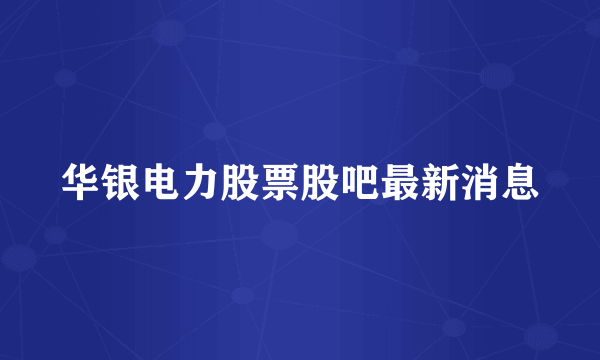 华银电力股票股吧最新消息