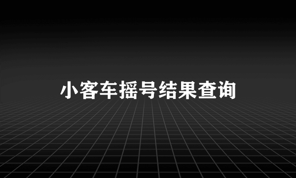 小客车摇号结果查询