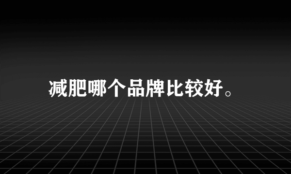 减肥哪个品牌比较好。