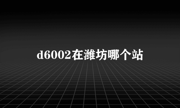 d6002在潍坊哪个站