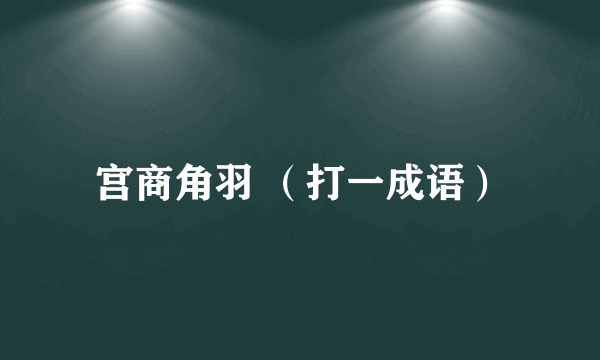 宫商角羽 （打一成语）