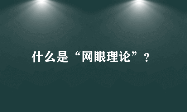 什么是“网眼理论”？