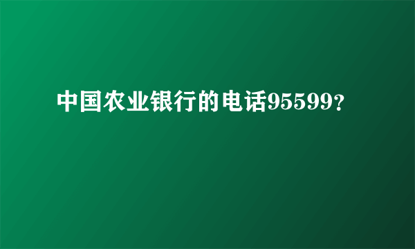中国农业银行的电话95599？