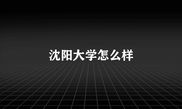 沈阳大学怎么样