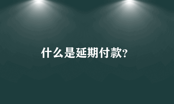 什么是延期付款？