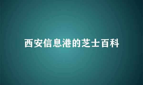 西安信息港的芝士百科