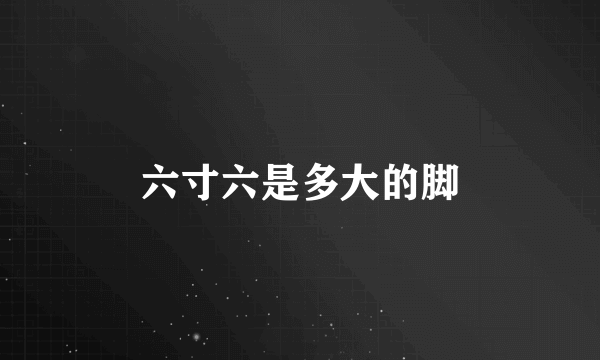 六寸六是多大的脚