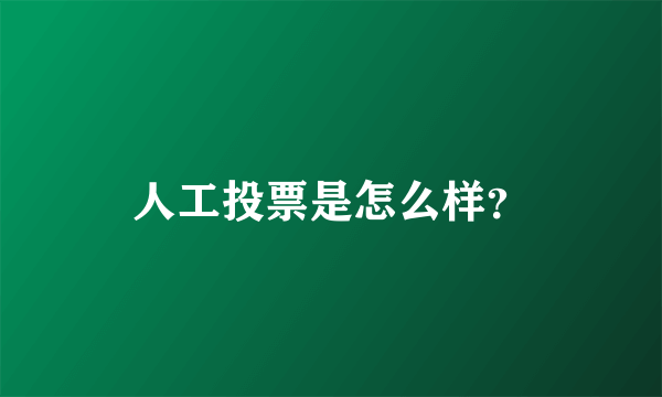 人工投票是怎么样？