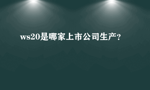 ws20是哪家上市公司生产？