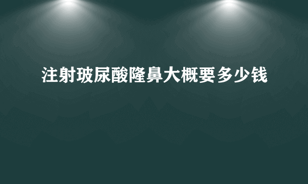 注射玻尿酸隆鼻大概要多少钱
